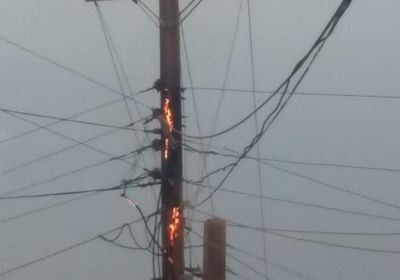 احتراق محول كهرباء في قرية عيمنة بشبوة