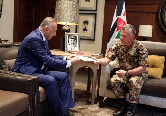  الكاظمي والعاهل الأردني يبحثان سبل مكافحة تحديات كورونا