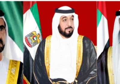 الرئيس الإماراتي ونائبه وولي العهد يبعثون ببرقيات تهنئة لرؤساء الدول بالعام الجديد