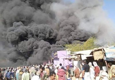 ماس كهرباء وراء حريق مستشفى المحفد (صور)