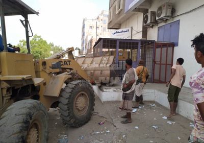 هدم التعديات في شوارع جعار الرئيسية