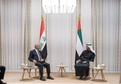 ولي عهد أبو ظبي يلتقي بالرئيس العراقي لبحث العلاقات الثنائية بين البلدين