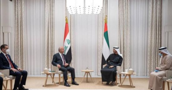 ولي عهد أبو ظبي يلتقي بالرئيس العراقي لبحث العلاقات الثنائية بين البلدين