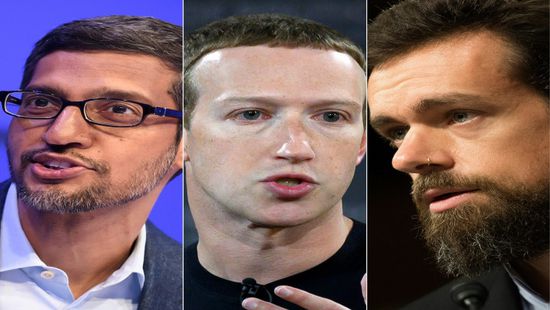 "رؤساء "فيسبوك" و"تويتر" و"غوغل" أمام النواب الأمريكي للتحقيق