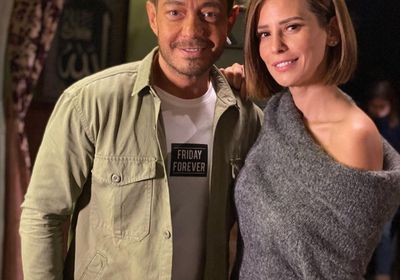 أحمد زاهر مع إيمان العاصي في كواليس "فارس"