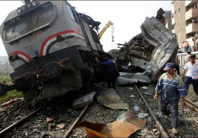  سقوط ضحايا في تصادم قطارين بصعيد مصر