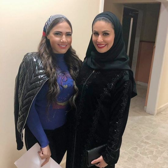 مي سليم مع إيمي طلعت زكريا في كواليس "لحم غزال"