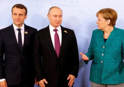  ماكرون وميركل وبوتين يبحثان عدد من القضايا المشتركة