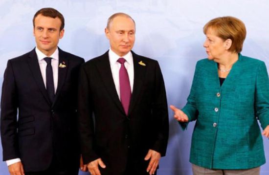  ماكرون وميركل وبوتين يبحثان عدد من القضايا المشتركة