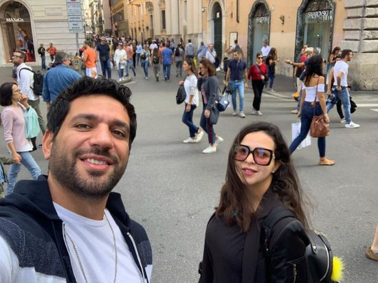 حسن الرداد يحتفل بعيد ميلاد زوجته إيمي سمير غانم