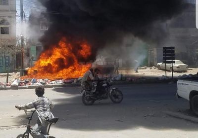 احتراق محطة نفط برداع في البيضاء