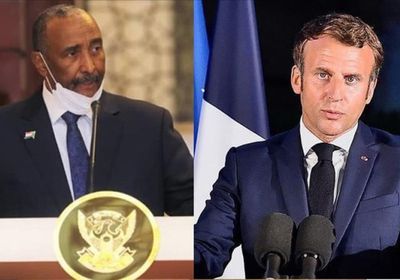 الرئيس الفرنسي يلتقي برئيس السيادة السوداني بتشاد