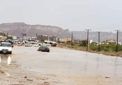 سقوط أمطار غزيرة على شبوة