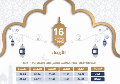 مواعيد أذاني الفجر والمغرب اليوم الأربعاء 16 رمضان