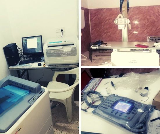 الصليب الأحمر يُزود مقبنة بتعز بجهاز أشعة