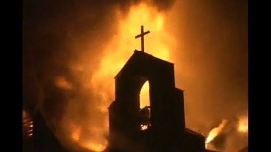 حريق كبير في كنيسة بالجيزة بمصر