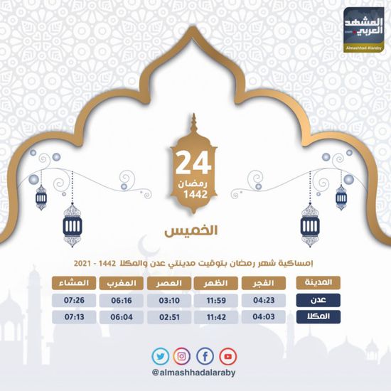 مواعيد أذاني الفجر والمغرب الخميس 24 رمضان