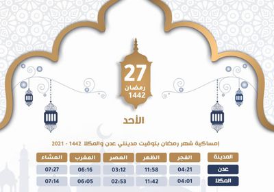 مواعيد أذاني الفجر والمغرب الأحد 27 رمضان