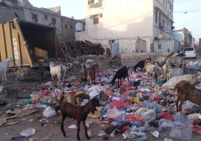 أكوام القمامة تعكر فرحة المواطنين بعيد الفطر في الحوطة