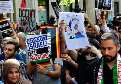 تظاهرة في ألمانيا لدعم فلسطين ضد إسرائيل