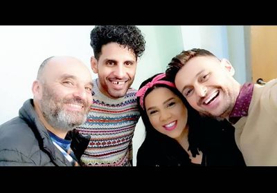 شيماء سيف مع حمدي الميرغني ورامز جلال للترويح لفيلم "أحمد نوتردام"