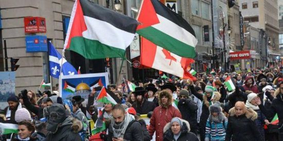 تظاهرات داعمة لفلسطين في مدن كندية