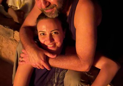 ريهام عبد الغفور بصحبة زوجها في أحدث ظهور