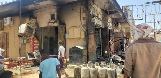 خسائر مادية في احتراق محل تجاري بتريم