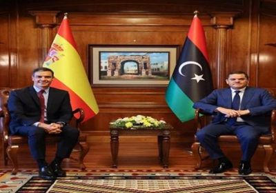 مؤتمر صحفي لرئيس وزراء إسبانيا مع نظيره الليبي بطرابلس
