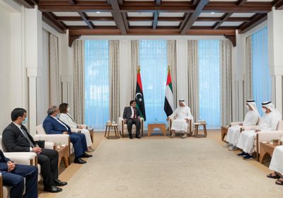 محمد بن زايد يلتقي المنفي ويؤكد وقوفه إلى جانب ليبيا