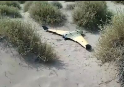 شاهد.. إسقاط مُسيرة حوثية محملة بالهاون في الدريهمي