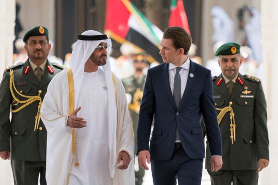 محمد بن زايد يبحث مع مستشار النمسا علاقات البلدين والقضايا الإقليمية