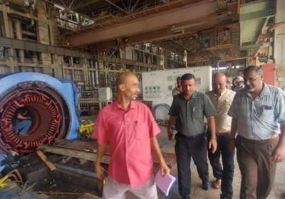 الوليدي يتابع أعمال صيانة توربين الحسوة المتعطل