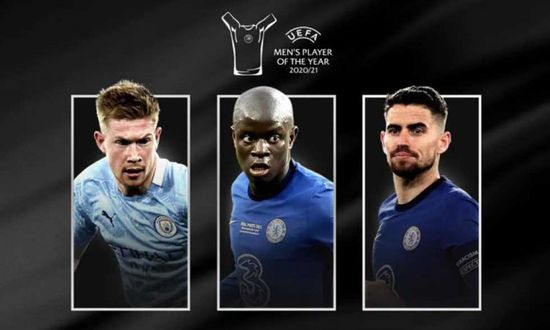 جورجينيو وكانتي ودي بروين مرشحون لـ"لاعب العام" في أوروبا