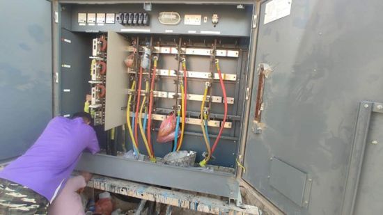 محول كهرباء بديل في محطة التأمينات بصيرة