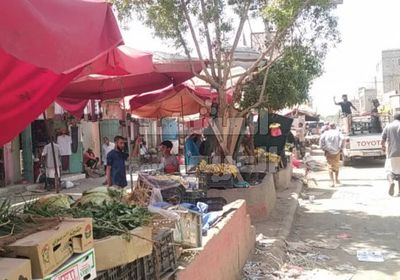 بسطات الباعة المتجولين تزحف لأحواض الزينة بأبين