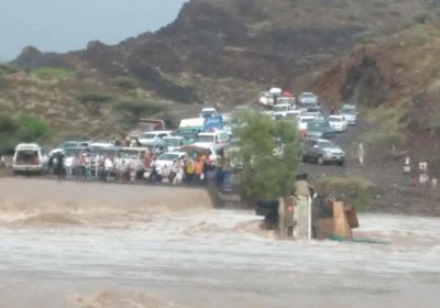 غرقى ومصابون ومفقودون في سيول لحج وشبوة
