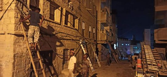 عودة الكهرباء لحي شعب بوطارق في ديس المكلا