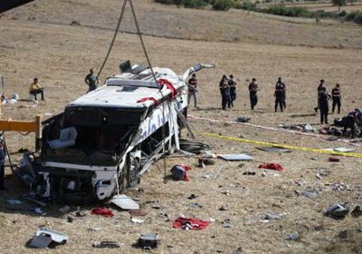 إصابة 7 سياح روس جراء انقلاب حافلة في تركيا