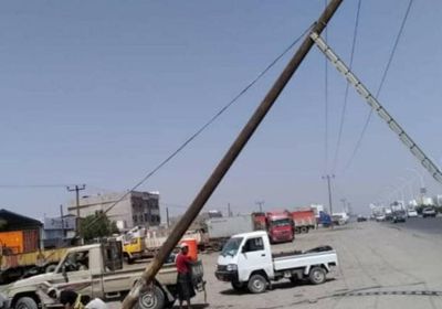 حادث في عدن يقطع الكهرباء عن لحج