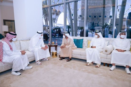 محمد بن راشد يلتقي حاكم أم القيوين وولي عهد عجمان بـ"إكسبو"
