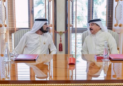 محمد بن راشد يلتقي ملك البحرين في أبوظبي