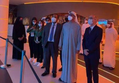  محمد بن زايد يبدى إعجابه بمحتويات جناح مصر بـ"إكسبو دبي"