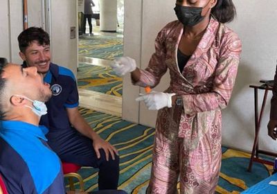 مسحة كورونا لبعثة بيراميدز قبل مباراة مانياما