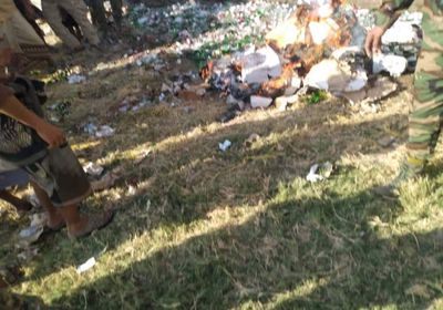 إتلاف شحنة خمور مهربة في رأس العارة