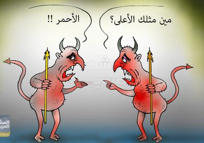 فظاعات الأحمر تفوق وحشية إبليس (كاريكاتير)