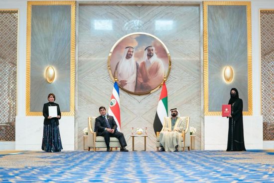 بن راشد ورئيس كوستاريكا يوقعان اتفاقيات ثنائية