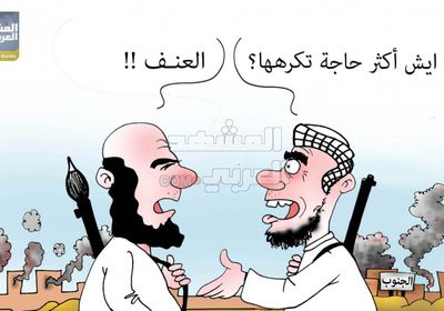 قوى صنعاء تروج لشعارات على أنقاض الجنوب (كاريكاتير)