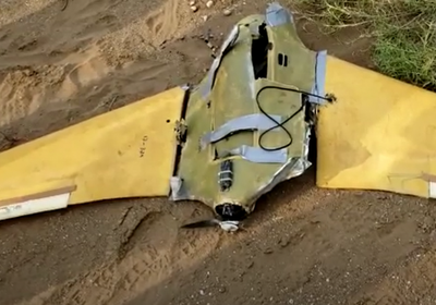 دفاعات العمالقة تسقط مسيرة حوثية في سماء حريب