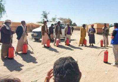83 نقطة مكافحة حرائق بمخيمات نازحي مأرب
